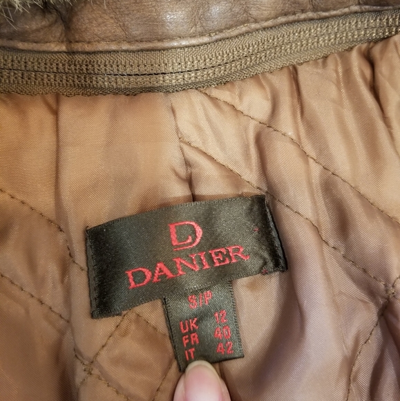 🧥VINTAGE DANIER LEATHER TRENCH COAT WITH FUR COLLAR - Picture 16 of 16